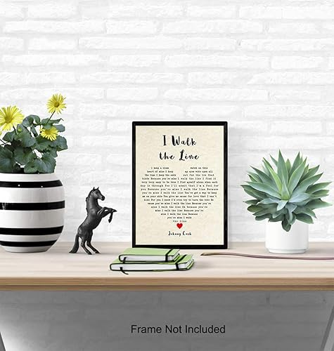 Miniatura 4 de Johnny Cash Poster - 8x10 I Walk The Line Song Lyrics - Gift for Country Music, Nashville, Grand Ole Opry Fans - Romantic Sentimental Poster Print,