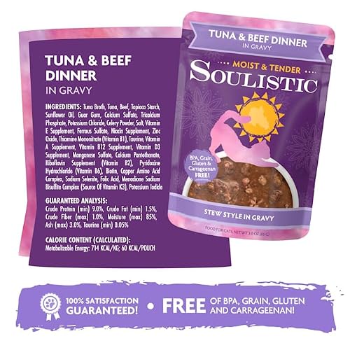 Soulistic Moist & Tender Tuna & Beef Dinner In Gravy Wet Cat Food, 3 Oz., Case Of 8 #TOP4