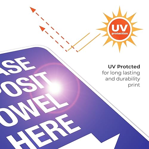 Miniatura 50 de Please Deposit Towel Here with Downward Arrow Sign, 12x18 Inches, 3M EGP Reflective .063 Aluminum, Fade Resistant, Made in USA