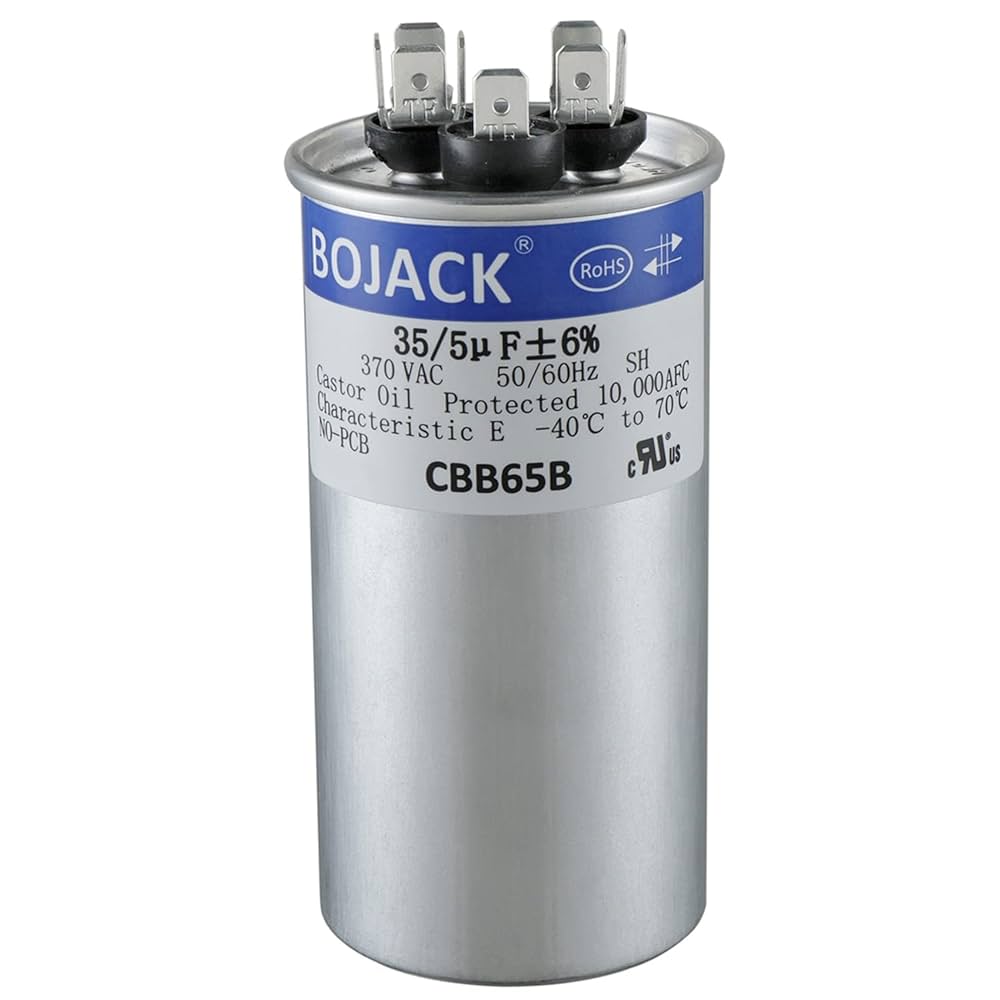 yocha 35/5 MFD 370 Volt Dual Round Run Capacitor Replacement for