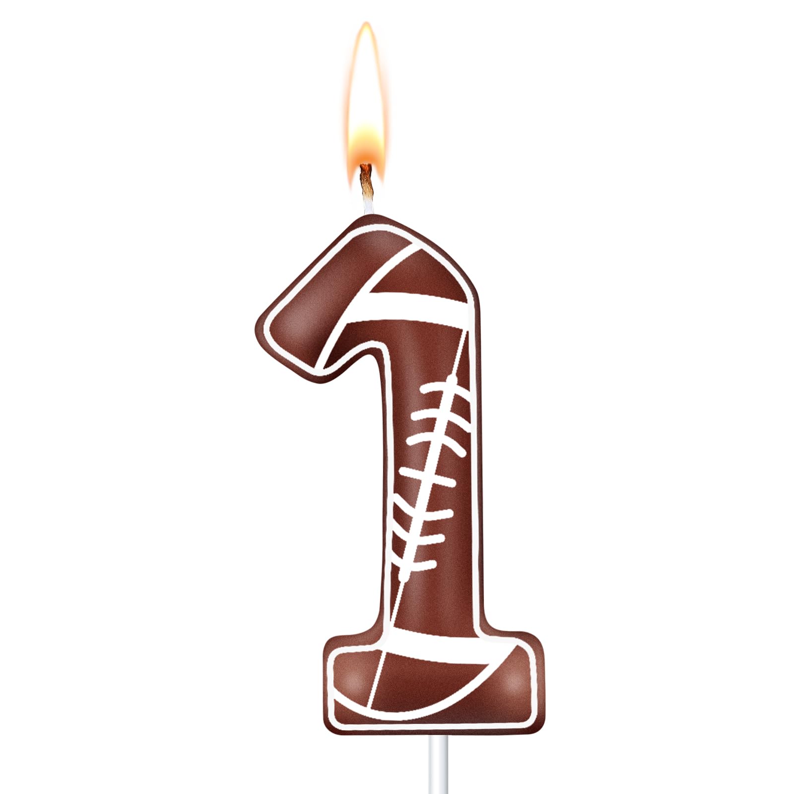 Tondiamo Football Birthday Number Candles Football Birthday Candle Sports Candles for Cake Topper for Boys Girls Kids Party Supplies Anniversary Celebrations Decorations(Number 1)