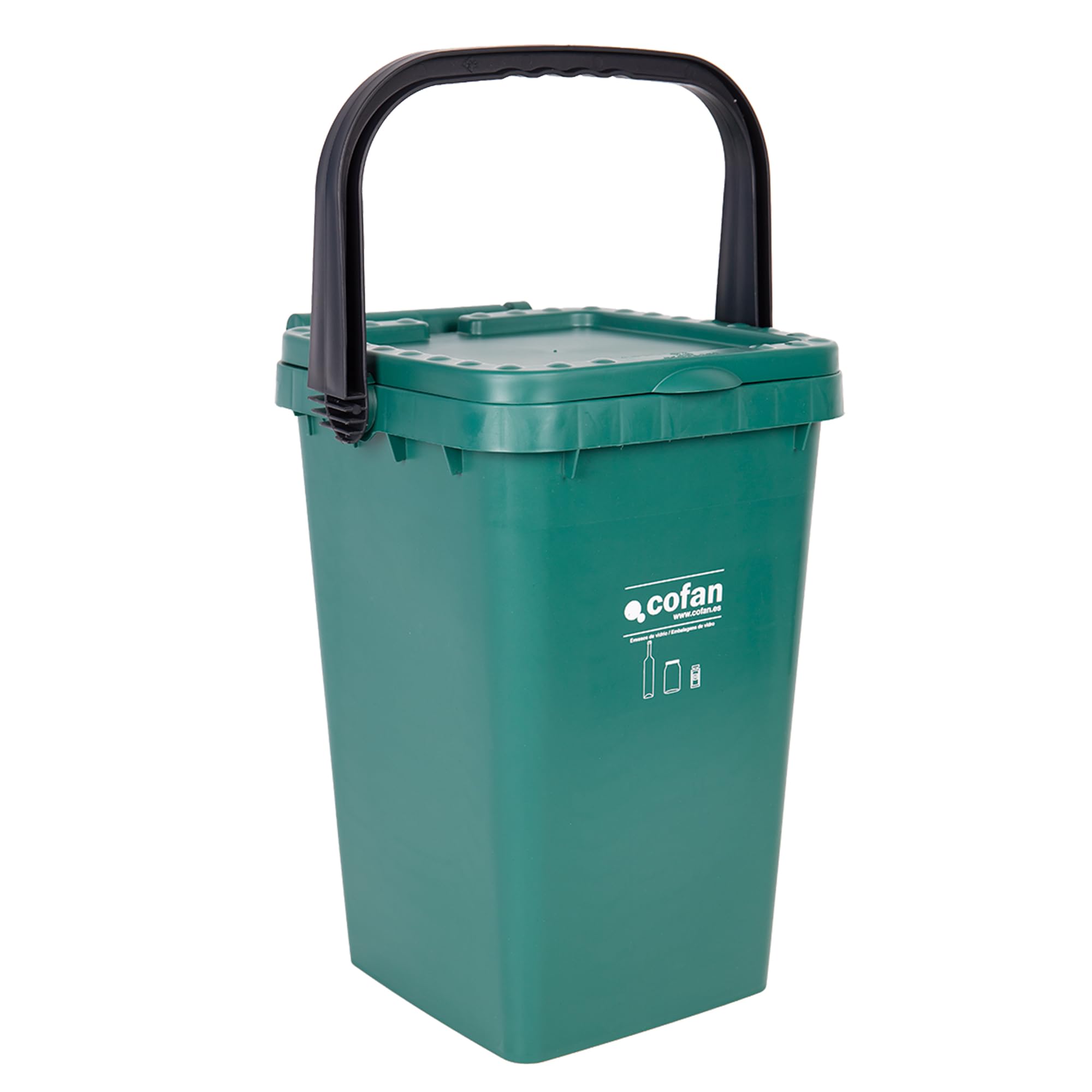 Cofan Récipient vert pour verre Modèle zircon Capacité 25 l