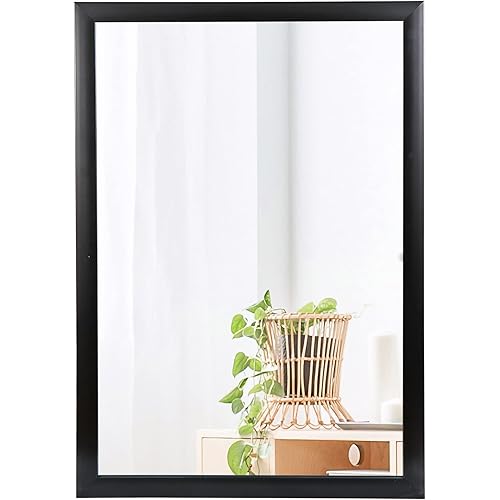 Rectangular Wall Mirror 24" x 36" Modern Decorative Bathroom Mirror for Bedroom, Entryway, Living Room, Vanity, Black