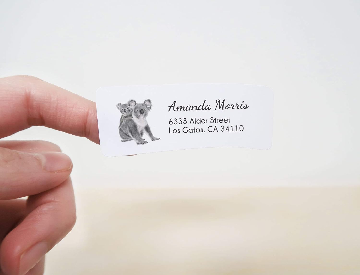 Baby Koala and Mom Return Address Labels - Set of 120 Personalized Minimalist Mom Gift, Customized Shipping Sticker