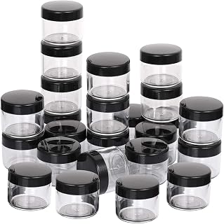 Hunky Dory 12pcs 25grams PS Acrylic Transparent with Black Cap with LID Cosmetics Container for Creams,Lip Balm, Body Butt... Price In India