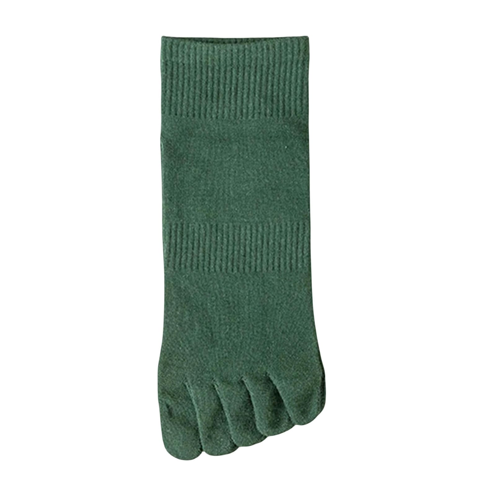 Calzini Calzini Sportivi A Cinque Dita Maschile in Cotone Traspirante Mesh No Show Calzini con Le Dita dei Piedi-Verde-Io 37-45