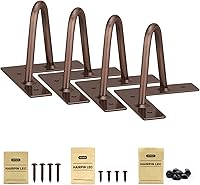 Vista 13 de ROTHLEY Patas de mesa de horquilla de 28 pulgadas, 3 varillas sólidas de metal para mesa, juego de 4 patas de escritorio resistentes con protectores