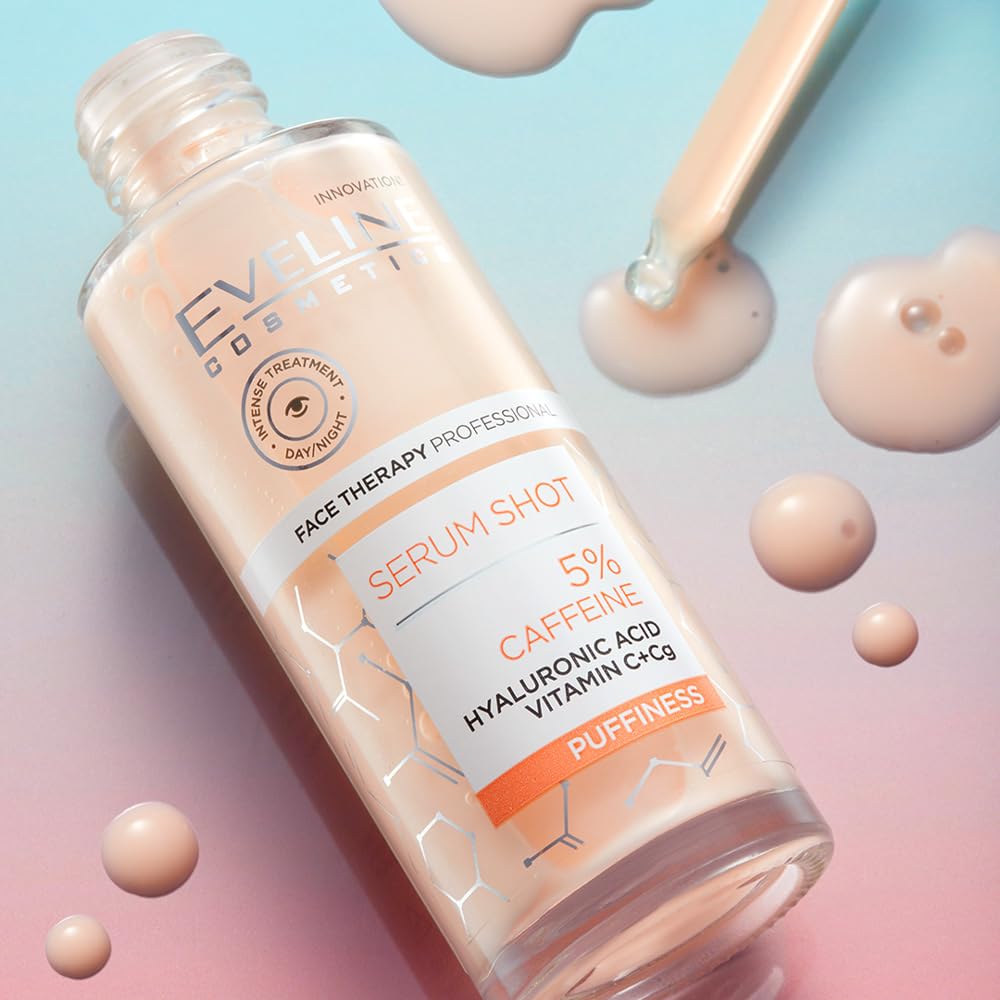 Eveline Cosmetics Face Therapy Professional Siero Occhi con 5% Caffeina - Trattamento Anti-Fatica & Anti-Età per Occhiaie, Gonfiore & Rughe, Formula Idratante & Illuminante