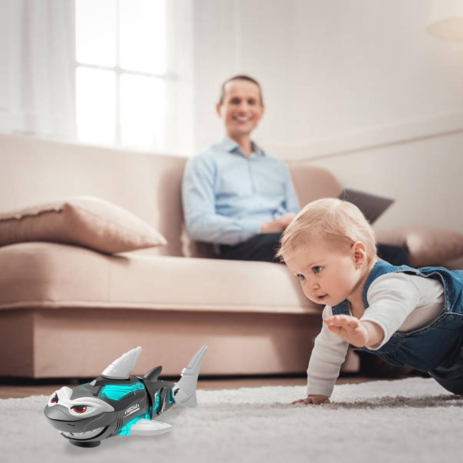 Generisch Rc | Giocattoli Robot Con Luce E Musica,Giocattolo Squalo Galleggiante Robotica - Per Piscina, Compleanno, Pasqua & Bambini