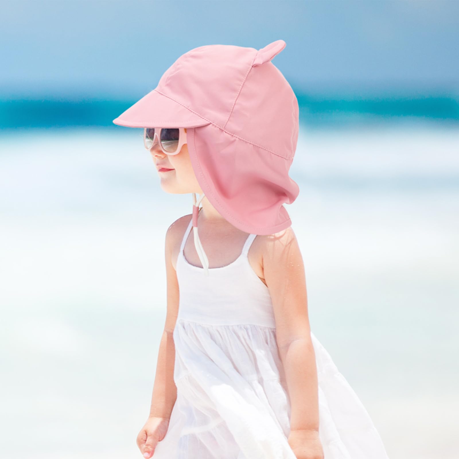 Baby Sun Hat Toddler Bucket Hat Wide Brim Summer Beach Cap with Neck Protection UPF50 for Kids Child Boys Girls 1-4 Years — view 7
