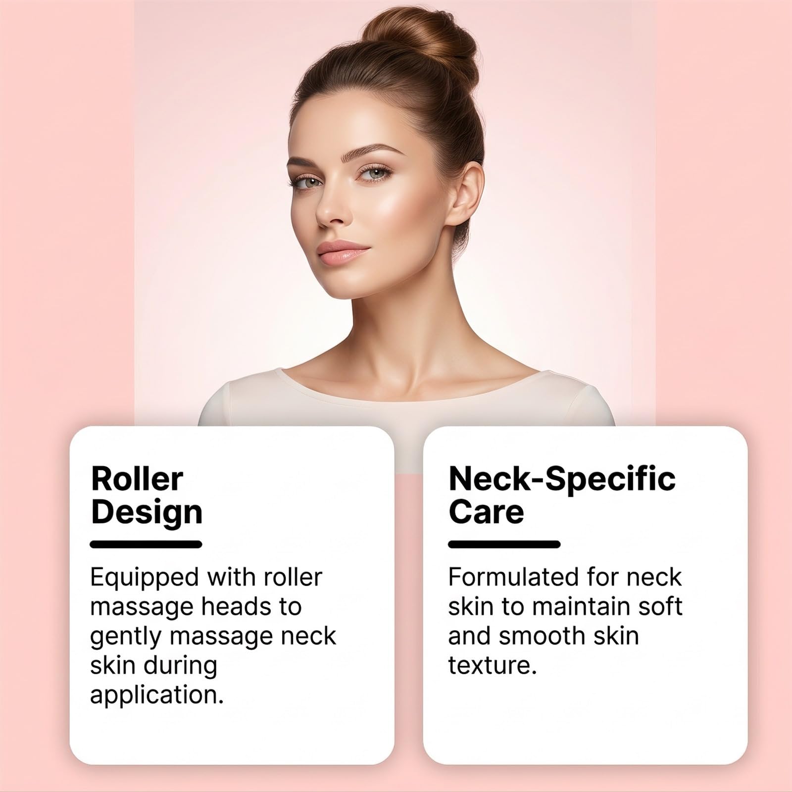 Crema Roll-On Collo, Crema Rassodante Collo, Cura Idratante Pelle, Rullo Massaggiante, Pelle Segnata, Zone Secche e Ruvide, Contorno, Idratazione Décolleté, Uso Quotidiano, Comfort Quotidiano (5pcs)