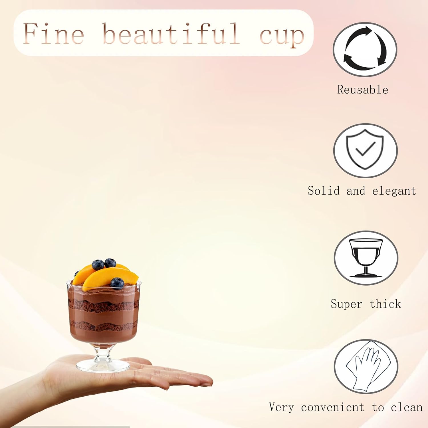 200 Pack Food Grade Dessert Cups Spoons 100 Pcs 5 oz Clear Transparent Small Dessert Cup & 100 Pcs Spoons Round Goblet Bowls for Ice Cream, Pudding, Mousse, Jello, Fruit, Appetizers and Party