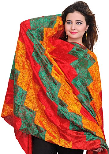 Châle rouge tomate Exotic India une touche de chaleur et de douceur féminine