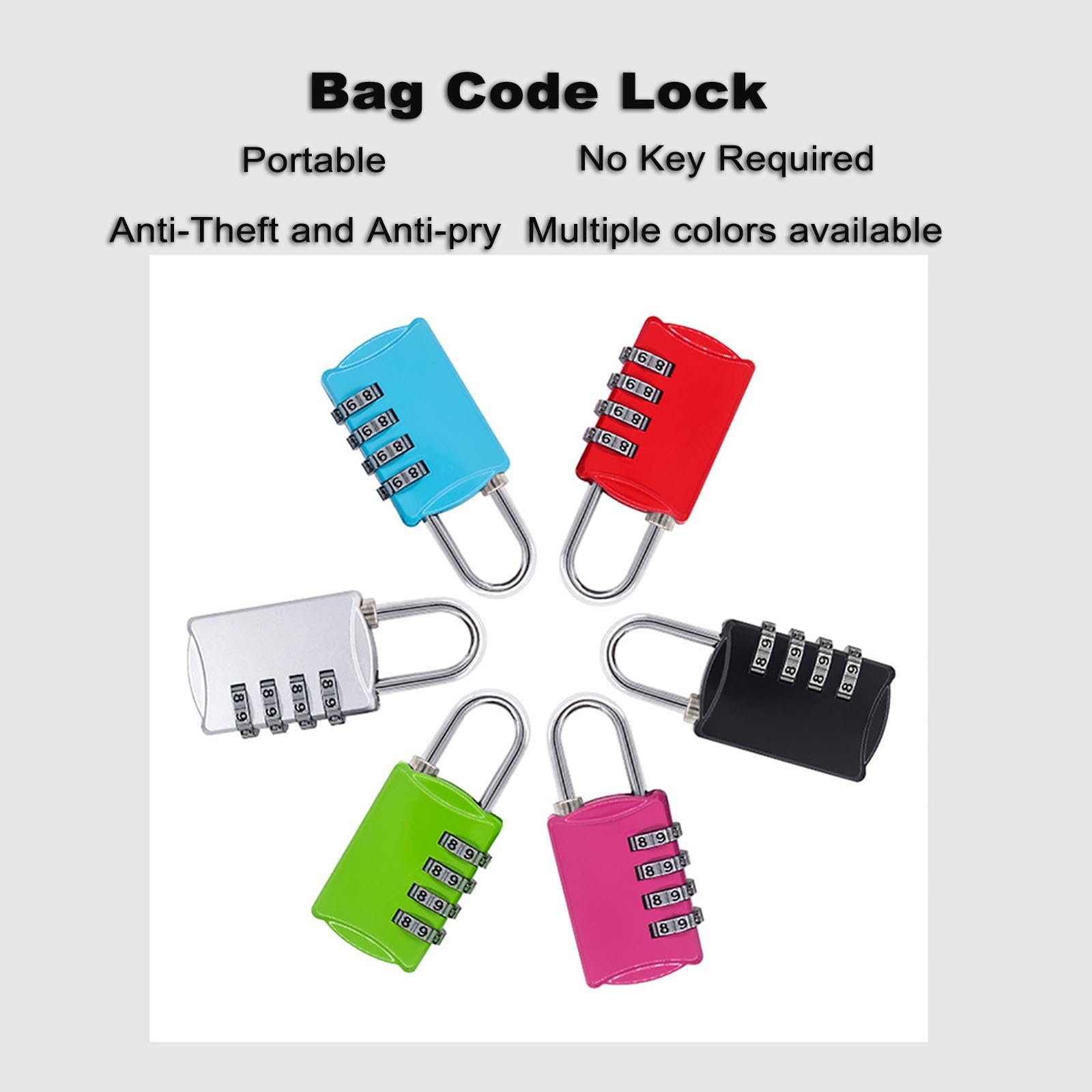 4 Digitos Candado Numerico, Candados para Mochilas y Maletas, Candado para El Casillero del Gimnasio Escolar, Archivadores, Caja De Herramientas, Cerca, Cerrojo (Color : Silver, Size : 10 PIECES)