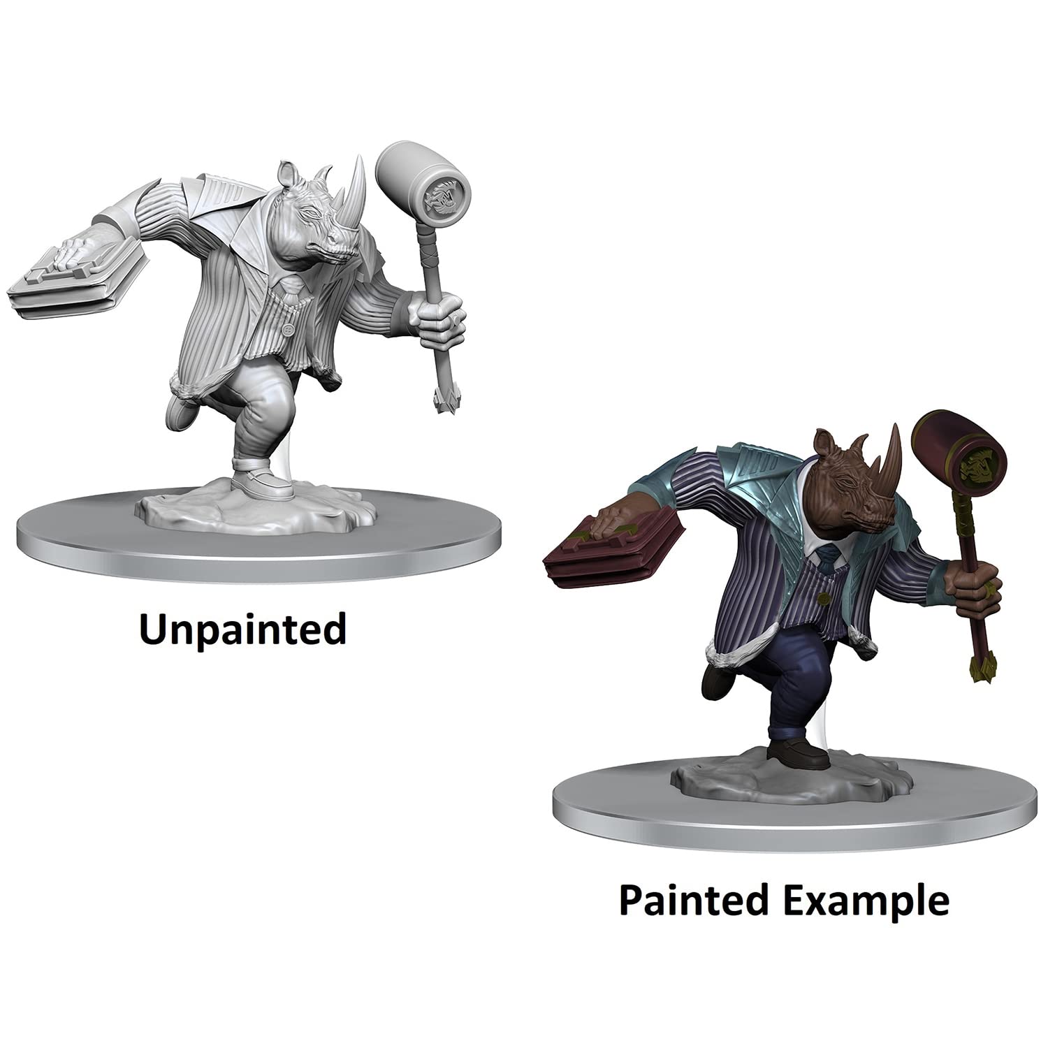 Magic The Gathering Unpainted Miniatures: Freelance Muscle & Rhox Pummeler - Juego de 2 figuras, RPG, preparado y listo para pintar, exhibir o usar con tus juegos de rol de mesa