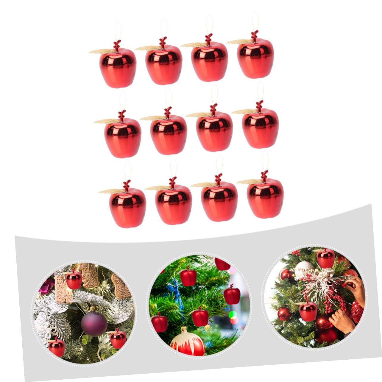 36 STK Weihnachtsapfel-anhänger Mini-weihnachtsschmuck Glitzernder Weihnachtsbaum Mini-bälle Baumkugeln Dekoration Weihnachtsdekoration Zum Aufhängen Festschmuck Plastik Drinnen