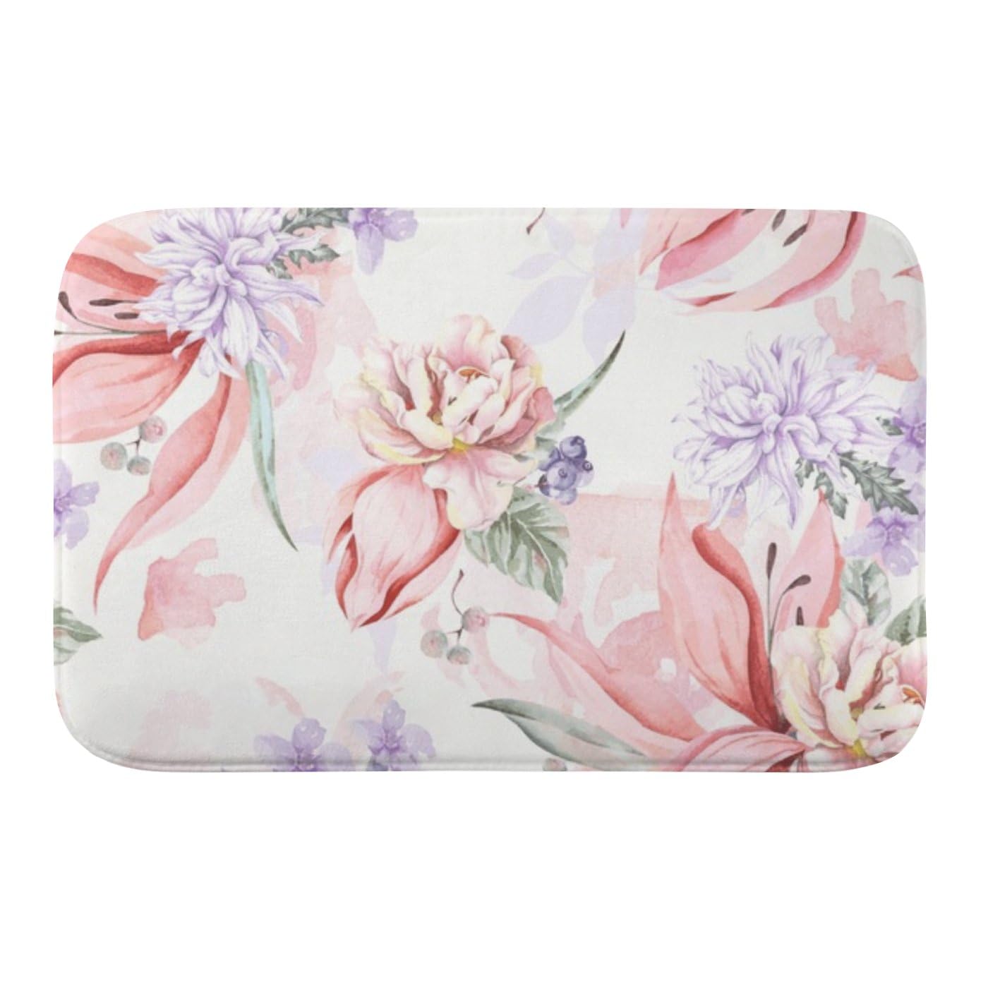 Elegant Multicolored Floral Motifs Christmas Door Mat Outdoor 18 X30 Garage Rug Bathroom Christmas Decorations Western Bathroom Rugs