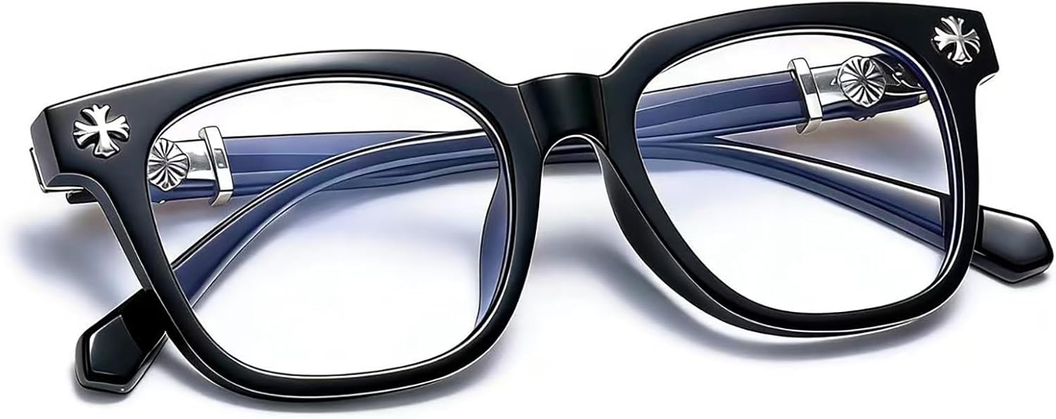 Retro Square Frame Blue Light Blocking Glasses for Men Women Clear Lens Fashion Glasses Non Prescription Eyeglasses