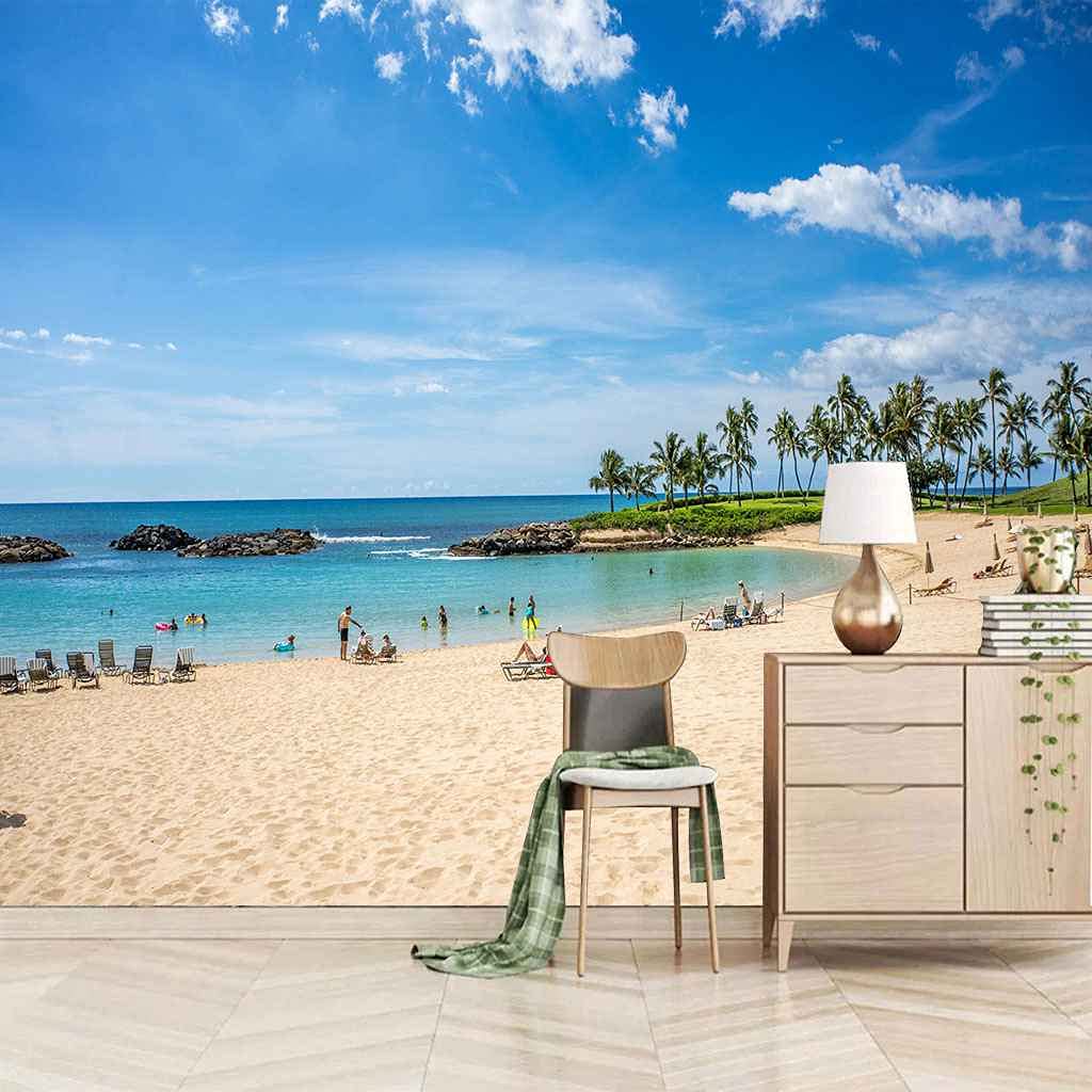 Papier Peint Grand Panoramique Plage pour une Ambiance Salon Apaisante