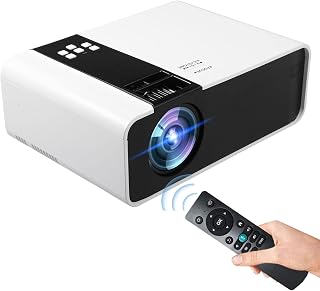 QISUO Portable LCD Projector 720P Physical Resolution Mulle Ports for Home Theater Office White US Plug(Same Screen Version)