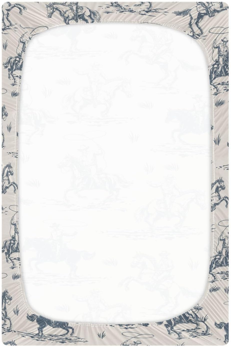Cowboys Horse Western Crib Sheets Soft Breathable Fitted Baby Playard Sheets Mattress Cover for Girl Boys, 39" x 27" x 5"