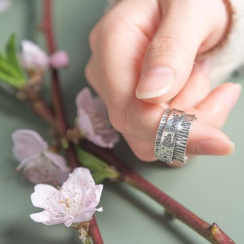 Miniatura 3 de Fidget Ring for Anxiety Dandelion Anxiety Ring for Women Spinner Meditation Band Ring - I am enough