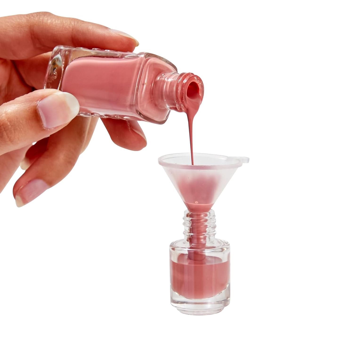 Bright Creations 30 Pack Mini Empty Nail Polish Bottles with Brush Cap, 5ml Refillable Glass Containers with 6 Plastic Funnels