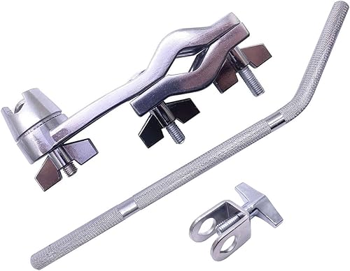 Miniatura 2 de TUOREN Abrazadera de montaje de cencerro con brazo doblado de 30 grados, accesorio de percusión para cencerro, bloques de atasco, pandereta