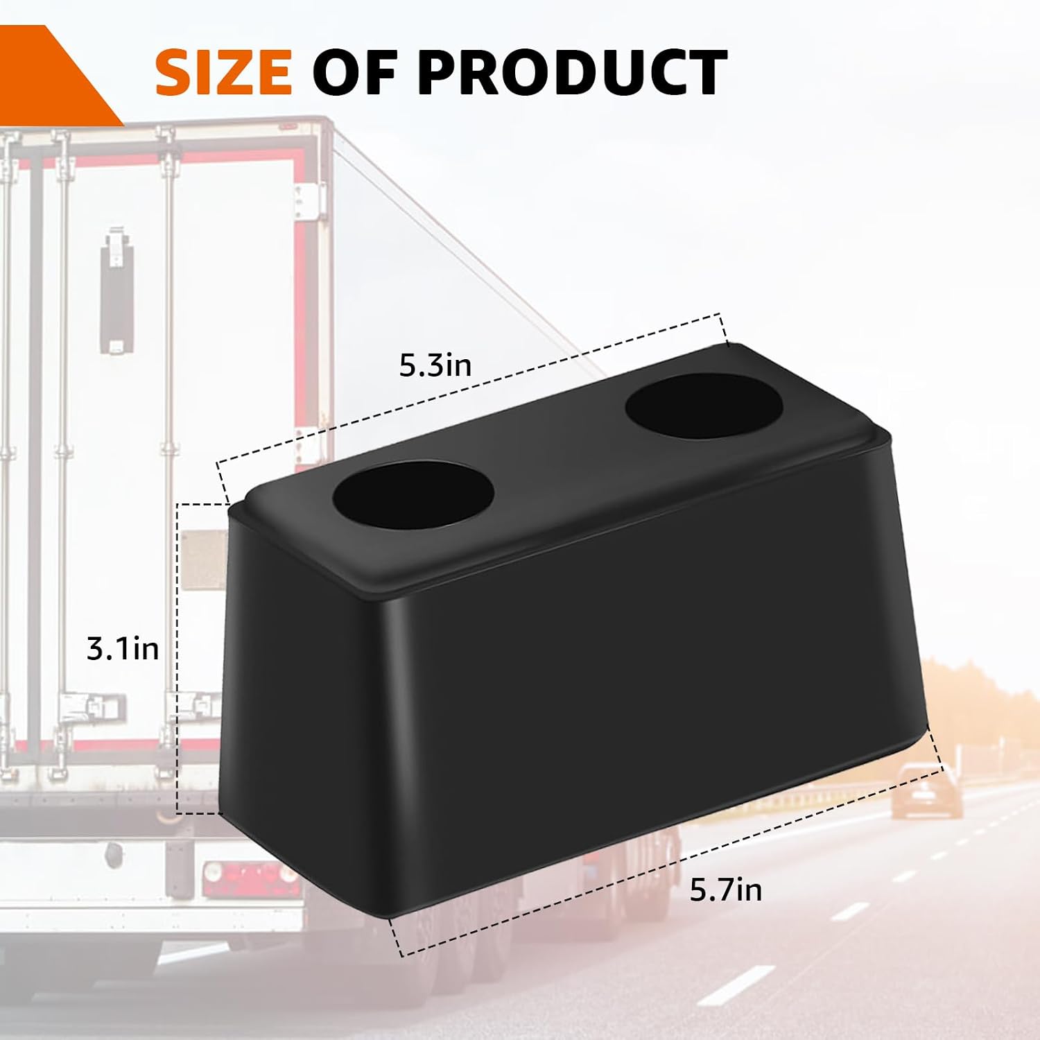Guards Dock Buffers 6" x 3" x 3", Heavy Duty Rubber Bumper Block | For Flatbed/Trailer/Truck/Reefer/Chassis, Model 4502-1276