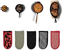 Vista 8 de Evoio Fundas de mango de sartén de hierro fundido, fundas para mango de olla, resistentes al calor, resistentes al calor, fundas para mango