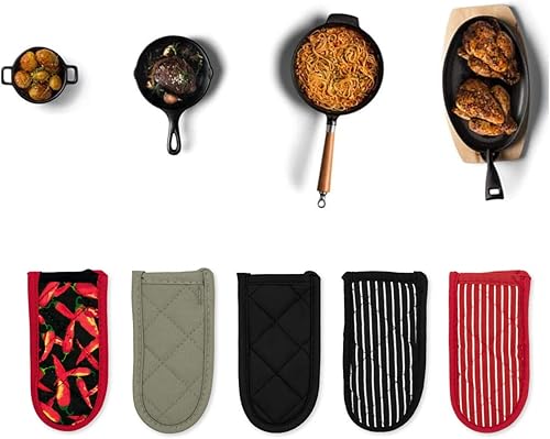 Miniatura 8 de Evoio Fundas de mango de sartén de hierro fundido, fundas para mango de olla, resistentes al calor, resistentes al calor, fundas para mango