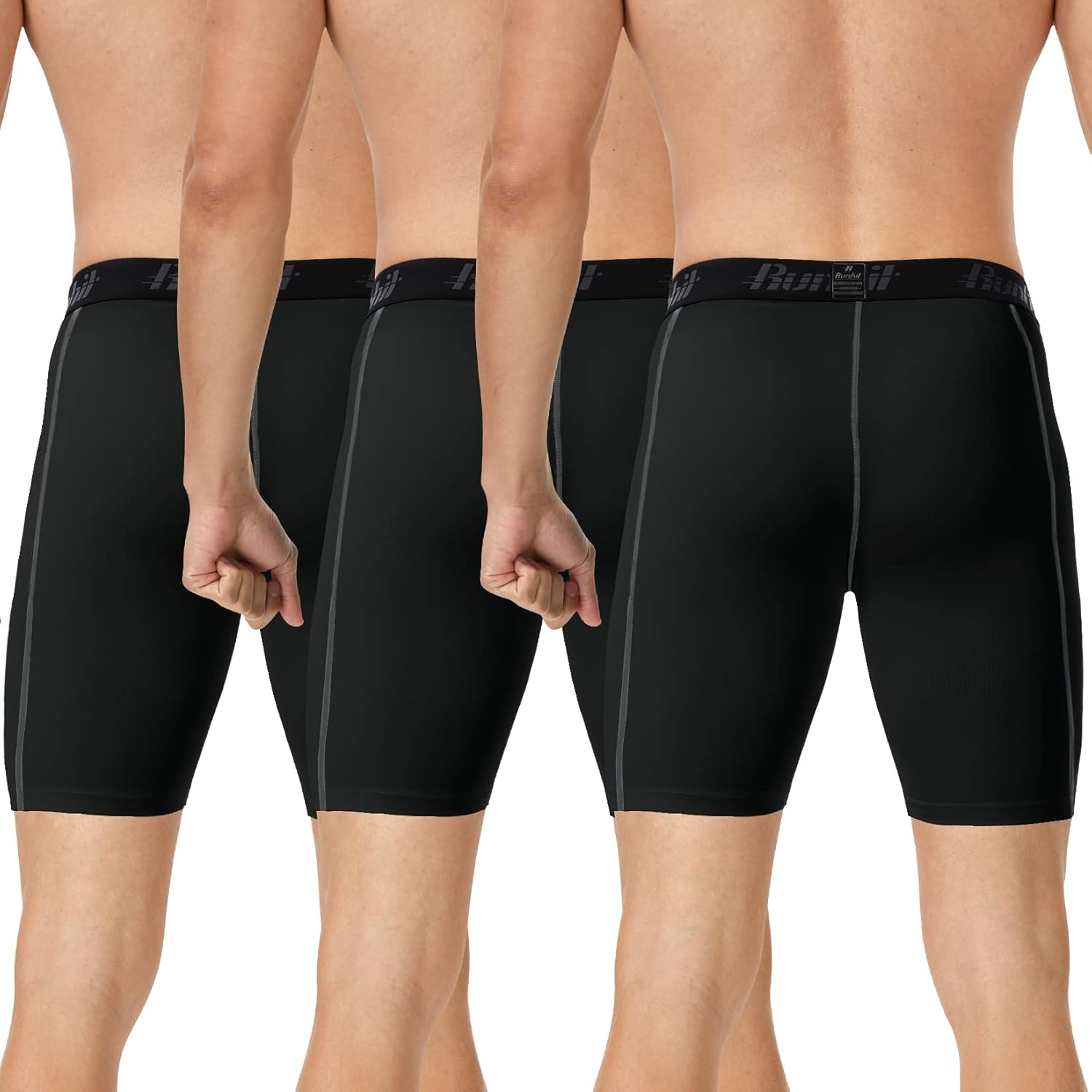 Runhit Compression Shorts Men Underwear Spandex Running Shorts Workout Athletic - Image 2