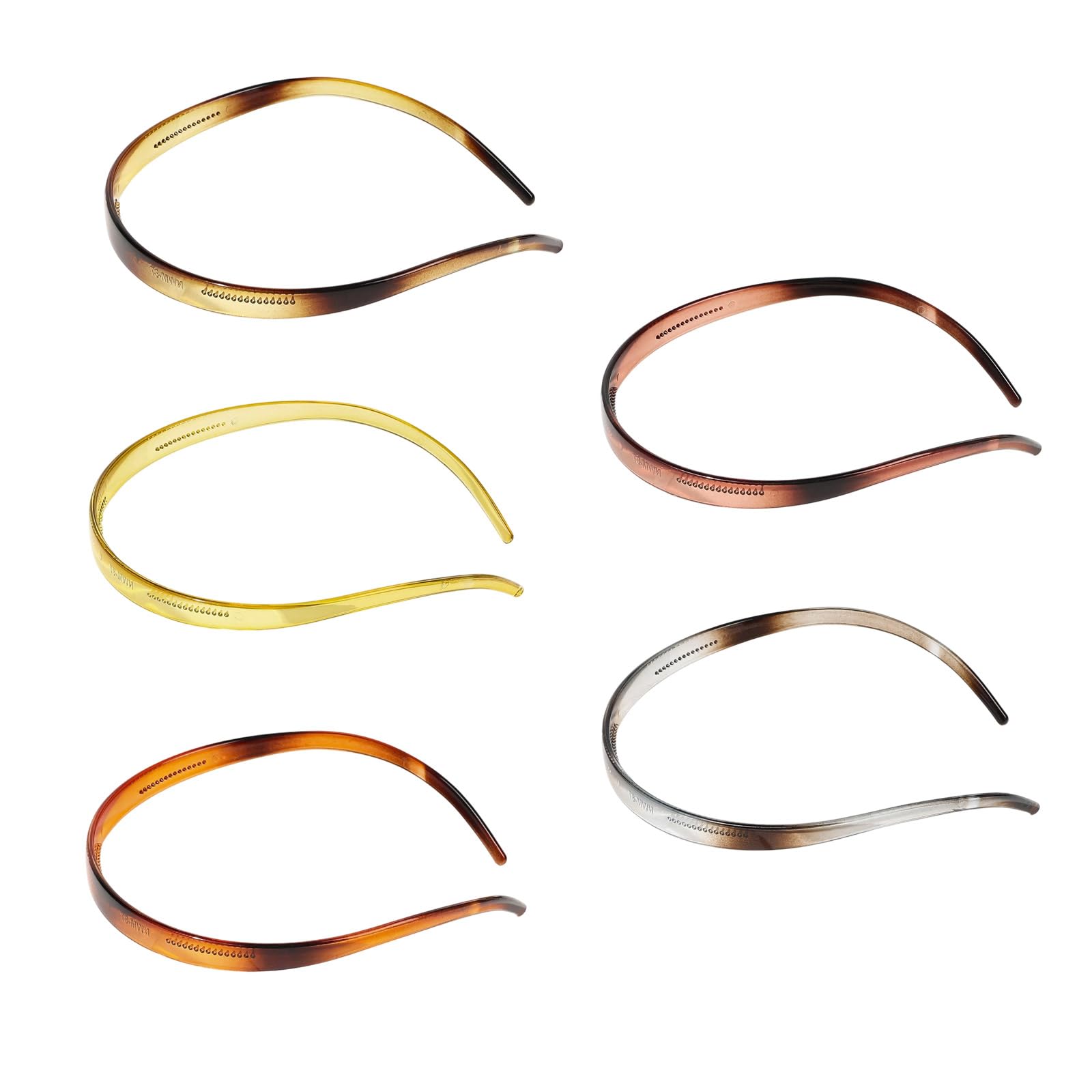 YUXITA Pack Of 6 NonSlip Hairband With Grip Lightweight Resin Headbands For Women Girls Multi Color Set