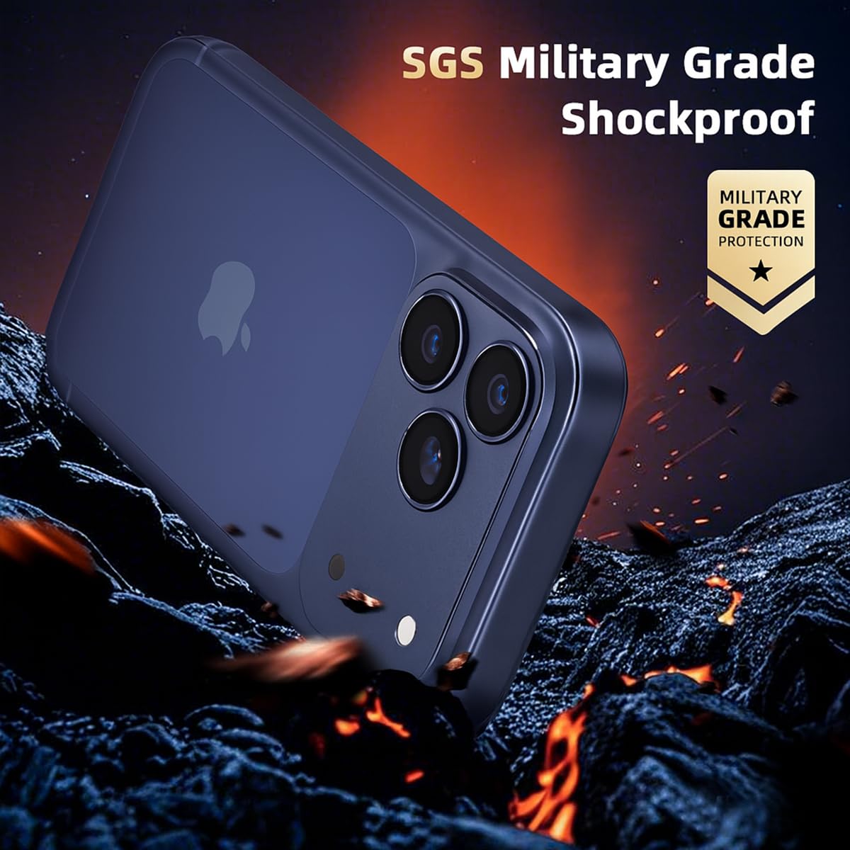 Ochrona Obiektywu Aparatu dla iPhone 17 Pro [Oryginalne Zdjęcia] Hartowane Szkło 9H i Ramka ze Stopu Aluminiowego Lotniczego, HD klarowność, łatwa instalacja, głębinowy błękit
