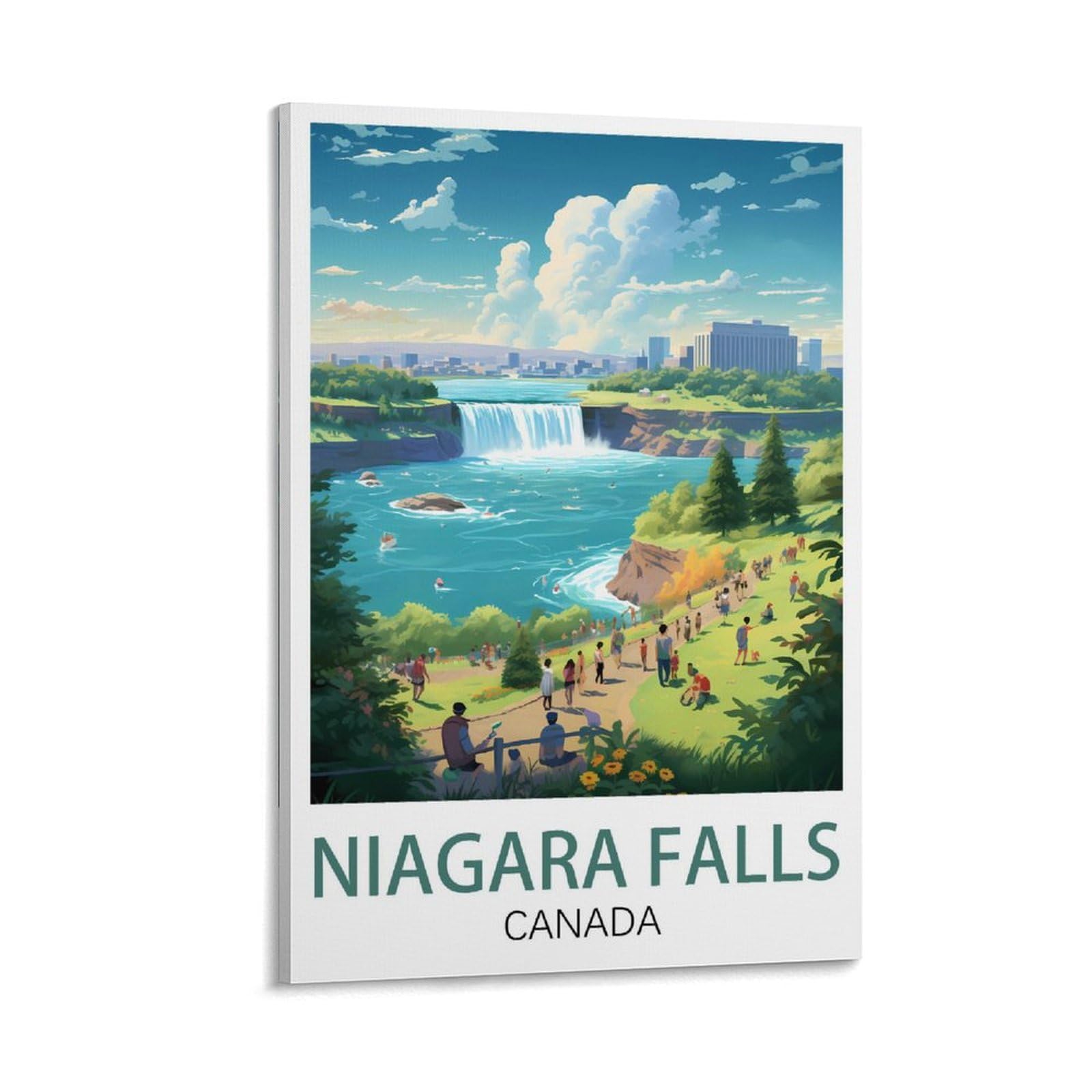 ZZHHEGN Niagara Falls Canada Vintage Travel Posters 12x18inch(30x45cm) Canvas Art Poster And Wall Art Picture Print Modern Family Bedroom Decor Posters
