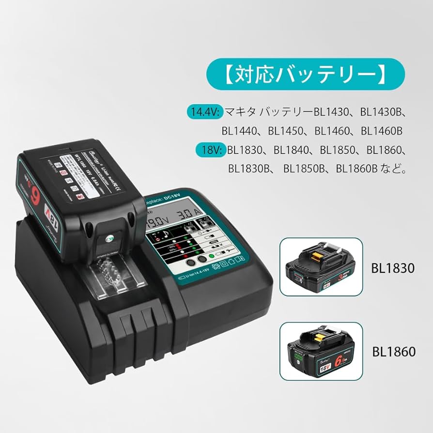 Amazon.co.jp: WaitleyマキタDC18RC充電器 互換 マキタ18V /14.4