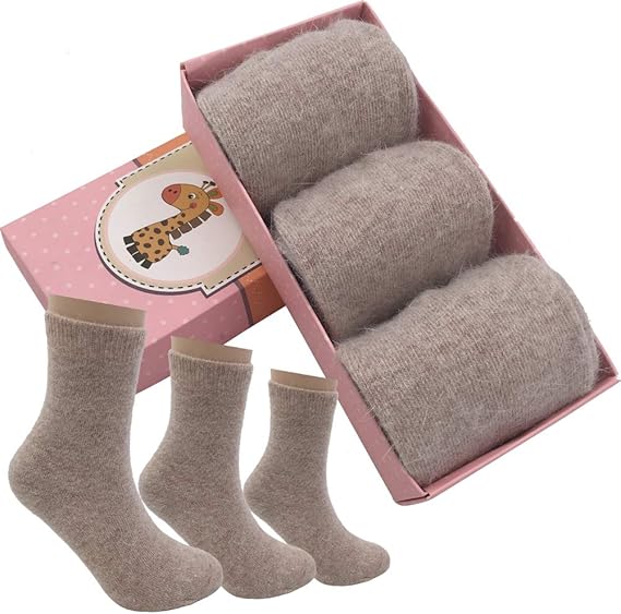 Amazon Ifsun 3足セット レディース靴下 防寒靴下 厚手 ウール混と兎毛混 冬 暖かいソックス ふわふわ ビジネス 冷え取り 裏起毛 柔らかい 防臭抗菌 ギフト カーキ 靴下 通販