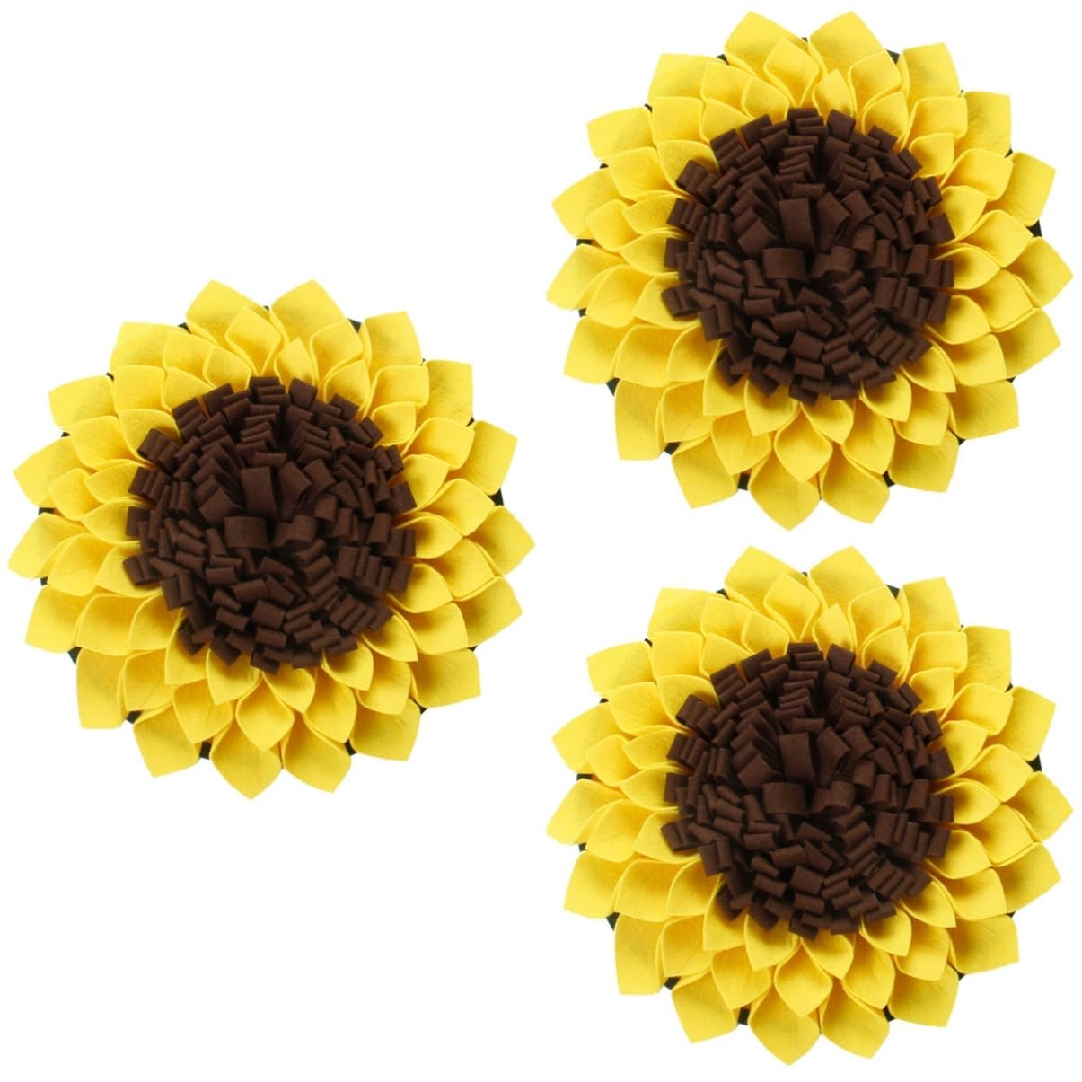 FOMIYES 3piezas Alfombra Olfativa para Mat De Comida Forma De Girasol Entrenamiento y Fieltro El Forrajeo y Reduce El Estrés