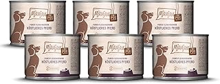 MjAMjAM Premium Wet Food for Dogs, Pure Meat Enjoyment, Delicious Pure Horse, Pack of 6 (6 x 200 g), Grain-Free with Extra Meat product image