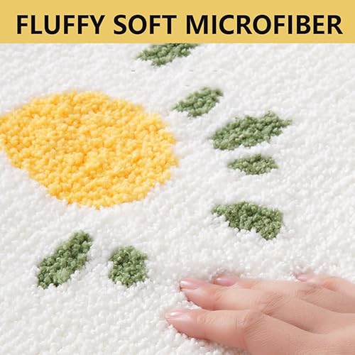 Miniatura 3 de Bonita alfombra de baño con forma de flor, de microfibra suave, antideslizante, duradera, para interiores y exteriores, alfombra de baño lavable a
