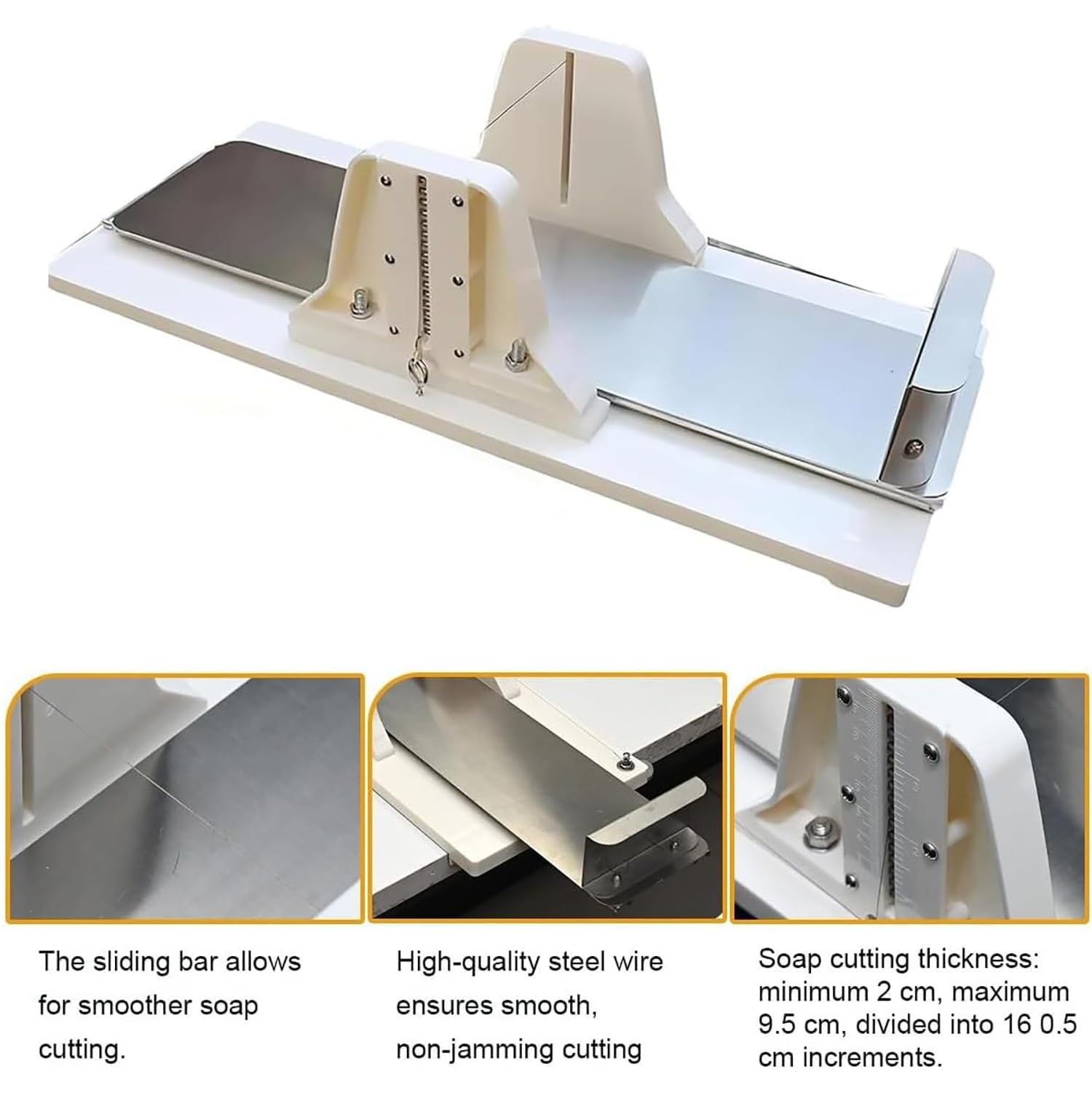 Esta máquina cortadora de jabón Artesanal, rebanadora de jabón en Barra DIY con Paneles extraíbles, Alambre Simple, 45 cm para la elaboración de jabón y Queso