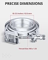 Vista 3 de EVIL ENERGY Abrazadera de banda en V de 2,5 pulgadas con brida macho hembra de acero inoxidable de liberación rápida