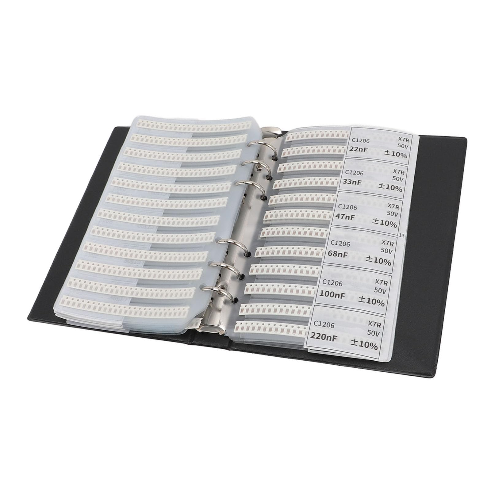 1pF-10uF 84 Valori (50 Pezzi/valore) Libro Campioni di Condensatori 1206, Cartella Assortimento Kit Condensatori SMD a Fogli Sfusi, Libro Campioni Combo SMD Libro Scatola