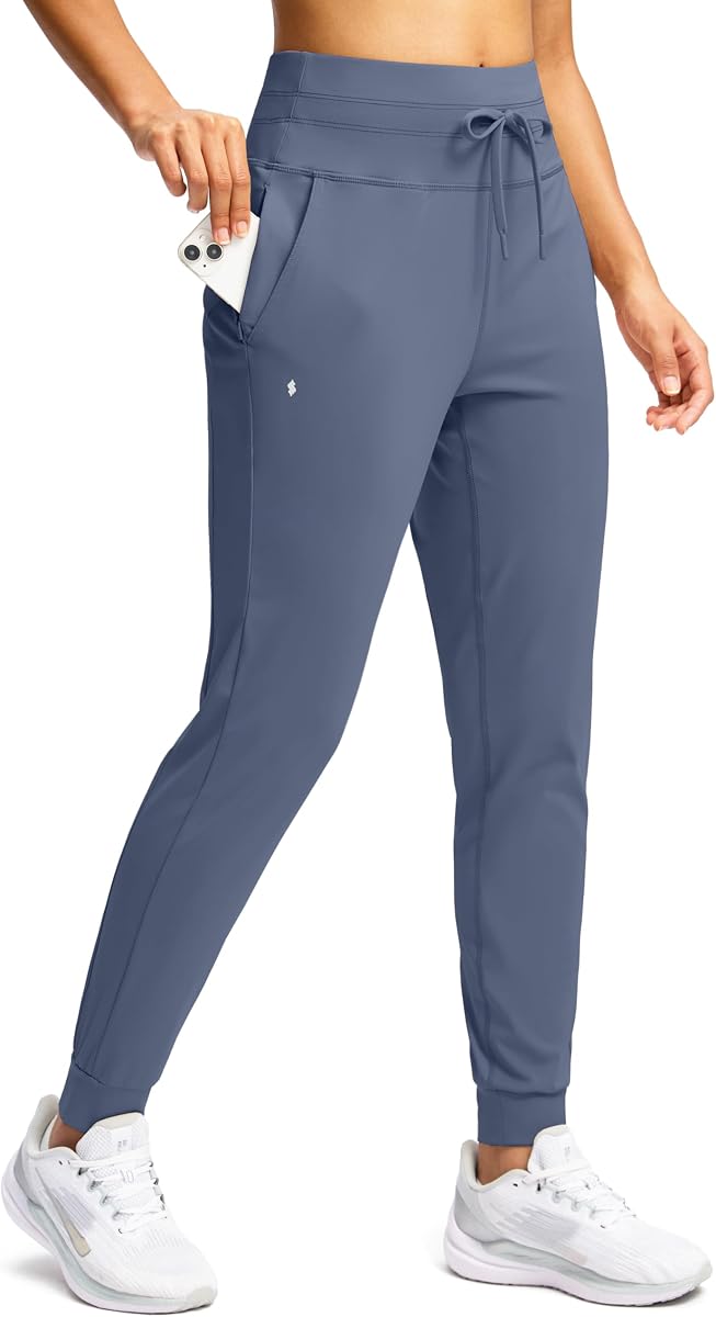 Soothfeel Pantalones deportivos para mujer con bolsillos con cremallera, pantalones deportivos de cintura alta, pantalones deportivos para entrenamiento, correr, yoga
