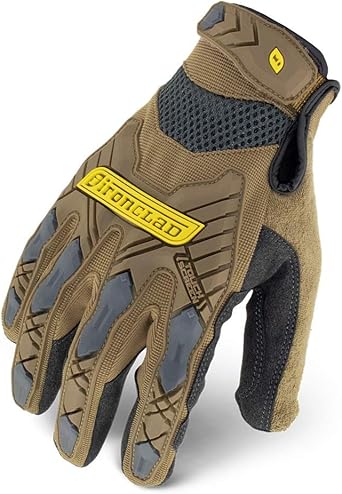 Ironclad Command Impact Work Gloves, Touch Screen, Conductive Palm & Fingers, Brown, Large