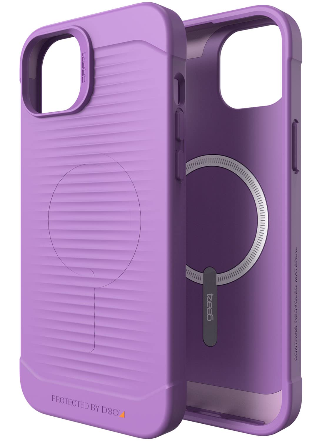 ZAGG Gear 4 Havana Snap D30 Protective Case Compatible with iPhone 14, Slim, Shockproof, Wireless Charging, (Purple)