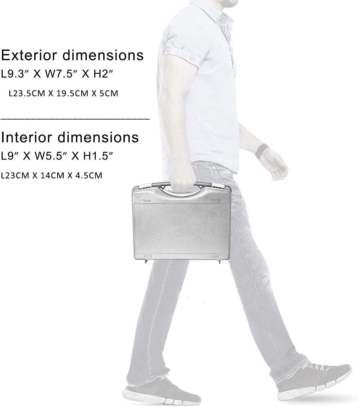 Small Hard Carrying Case with Pluck Foam Interior for iPhone, GoPro, Camera, and More- Outer Size 9.3 x 7.5 x 2 Inches, Black - Image 2