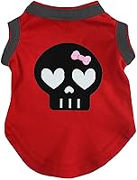 Vista 6 de Petitebella Camisa negra para perro cachorro con cara de calavera (leopardo, L)