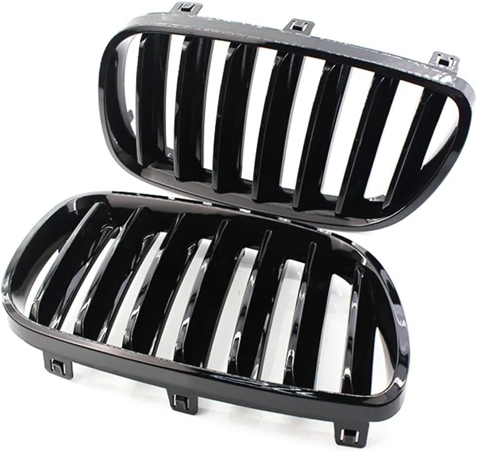 Front Gloss Black Kidney Sport Grilles Hood Grill Compatible with BMW X3 E83 2007 2008 2009 2010