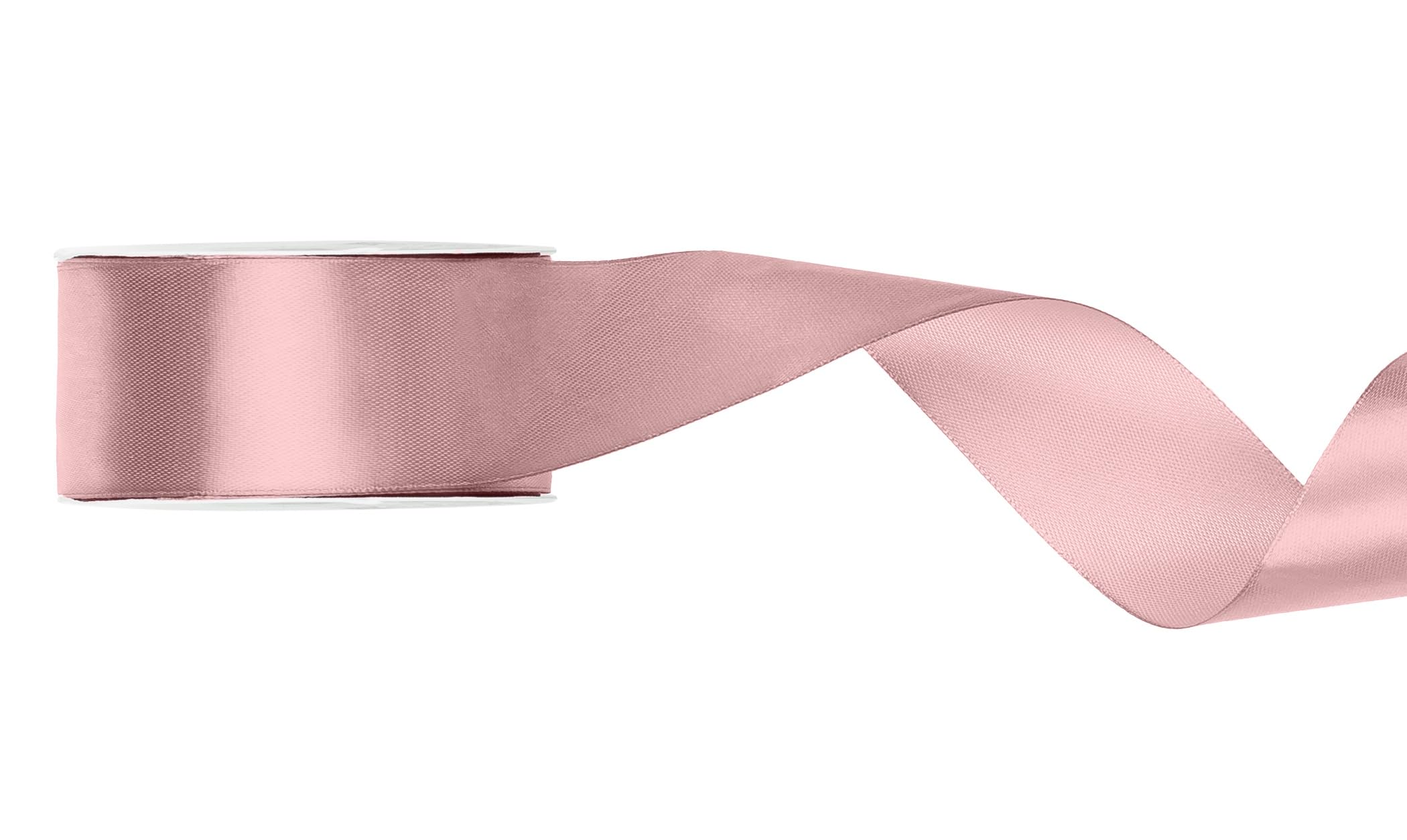 Satin Ribbon Light Dusty Rose 38mm x 25m - Wide Ribbon Delicate Dusky Pink Gift Ribbon & Decorative Ribbon for Large Bows, Wedding, Chair Bows & Gift Wrapping — image 1